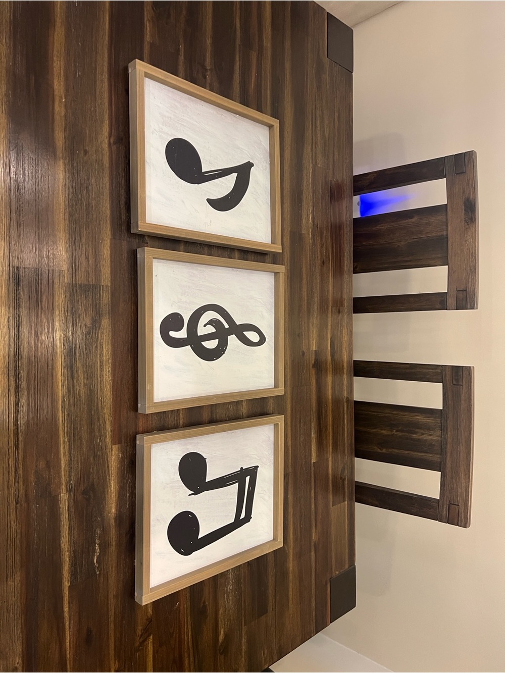 Framed Musical Note Wall Art Trio in Black - Home Wall Decor
